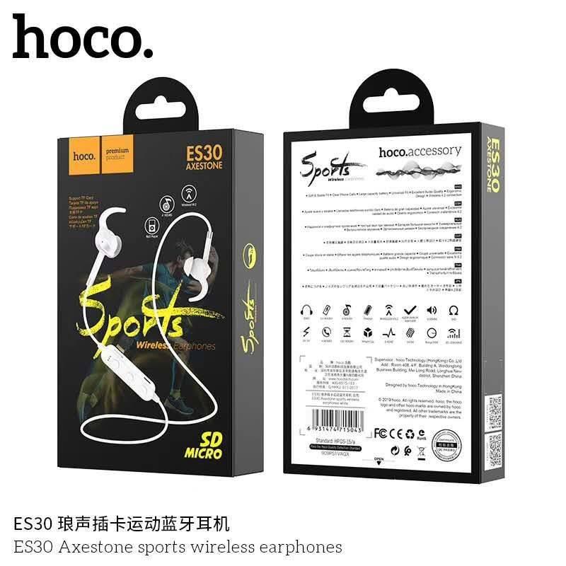 HOCO รุ่น ES30 Wireless earphone หูฟังบลูทูธแนว Sport คล้องคอ