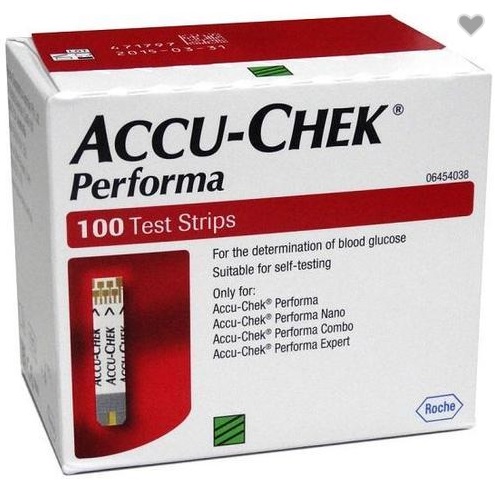 Accu-Chek Performa Test Strip/แถบตรวจน้ำตาล แอคคิว เช็ค กล่องละ100 ชิ้น (หมดอายุ 31/10/2022)