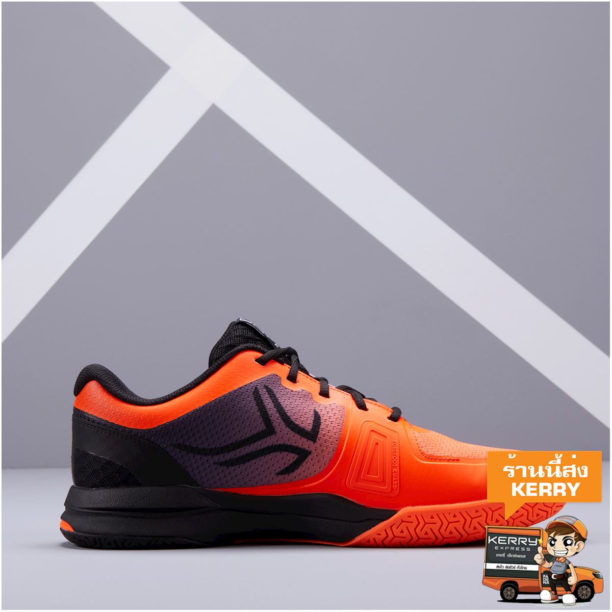 รองเท้าเทนนิสผู้ชายสำหรับพื้นสนามหลายประเภทรุ่น TS590 (สีส้ม/ดำ) รองเท้า ฟร้อนท์เทนนิส เทนนิส รองเท้ากีฬา กีฬาแร็กเก็ต