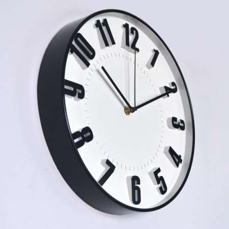 Wallclock นาฬิกาติดผนัง นาฬิกา นาฬิกาแขวนผนัง 12 นิ้ว ราคาถูก (หน้าปัดขาวตัวเลขสีดำ)