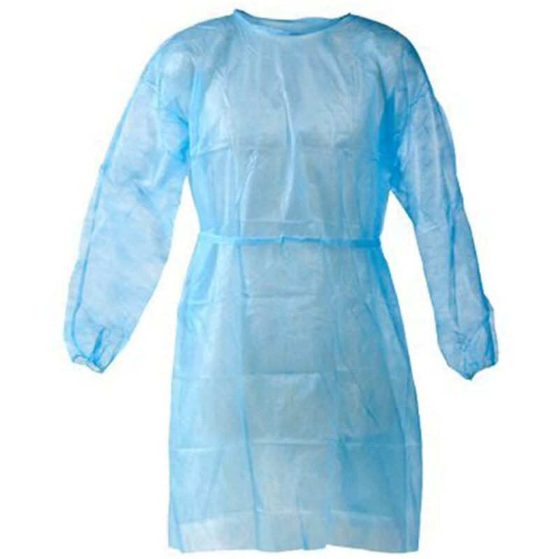 Disposable Dult Protective Gowns, 10Pcs Disposable Waterproof Film Isolation Clothing, with Elastic Cuff -Disposable Non-Woven, Splash Resistant