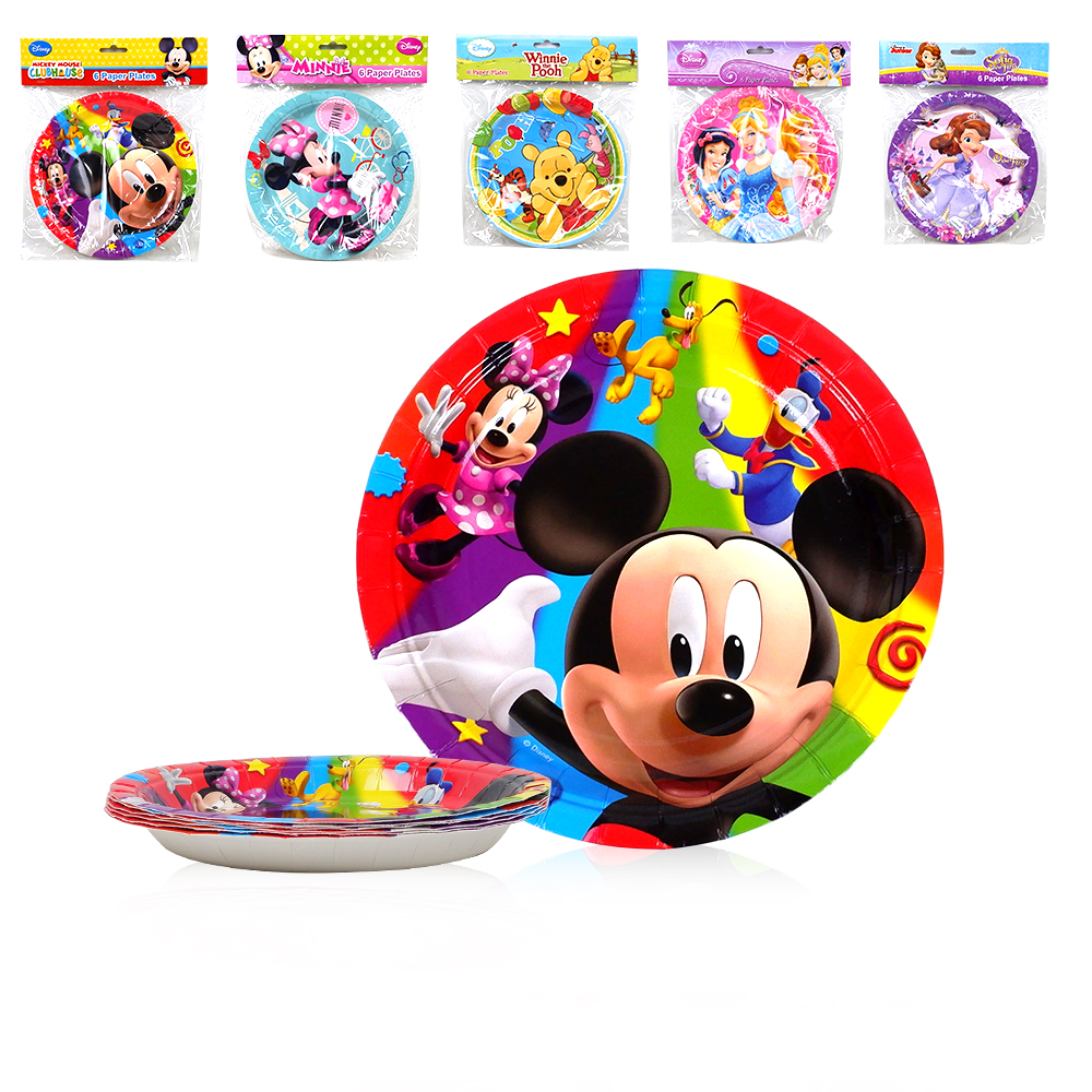 thetoy Mickey Mouse ของเล่นเด็ก จาน กระดาษ มี 6 ชิ้น มี 5 แบบให้เลือก ขนาด ย 18*ก.18*ส. 1.7 ซม. ของเล่นเสริมพัฒนาการ