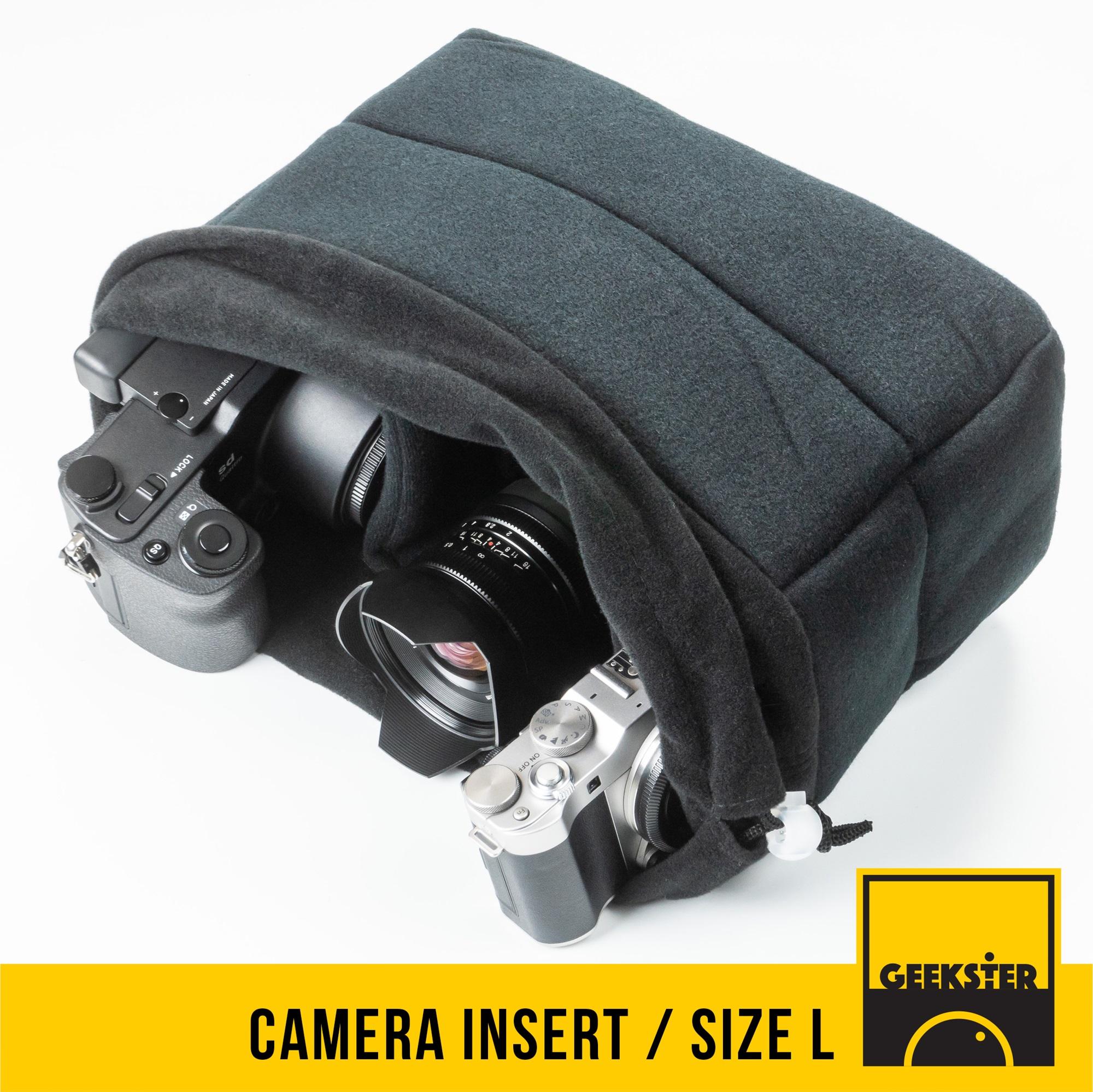 Insert กันกระแทก กระเป๋ากล้อง Size L กล้อง ขนาดโดยประมาณ 26cm x 12cm x 16cm ( Camera Insert ) ( Lens Insert ) ( กระเป๋าเลนส์ ) ( Geekster )