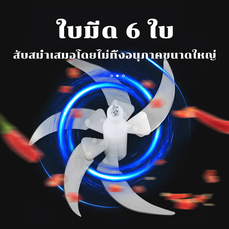 รูปสินค้า 【รับประกัน 10ปี】เครื่องปั่นหมู เครื่องบดสับอาหาร 6L 3800W 6ใบมีด ปรับความเร็ว 5 สแตนเลส304 มอเตอร์แข็งแรง เงียบสุดๆ ใช้งานง่าย อเนกประสงค์ เครื่องปั่น เครื่องปั่นอาหาร เครื่องบดเนื้อไฟฟ้า เครื่องบดหมู เครื่องปั่นพริก
