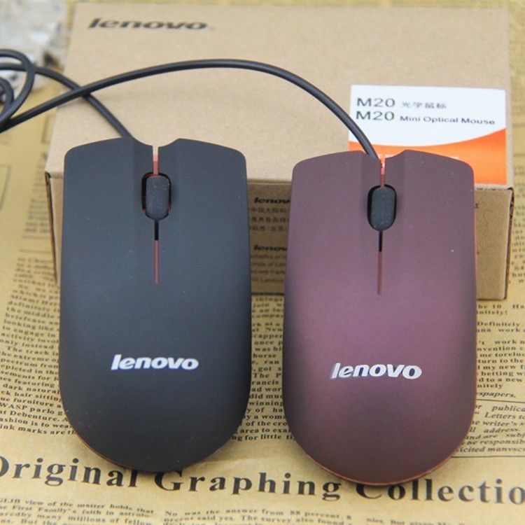 Lenovo เมาส์ อินเตอร์เฟซ USB ความยาวสาย 1.35 เมตร สำหรับสำนักงาน / เมาส์เกม / เมาส์แล็ปท็อป