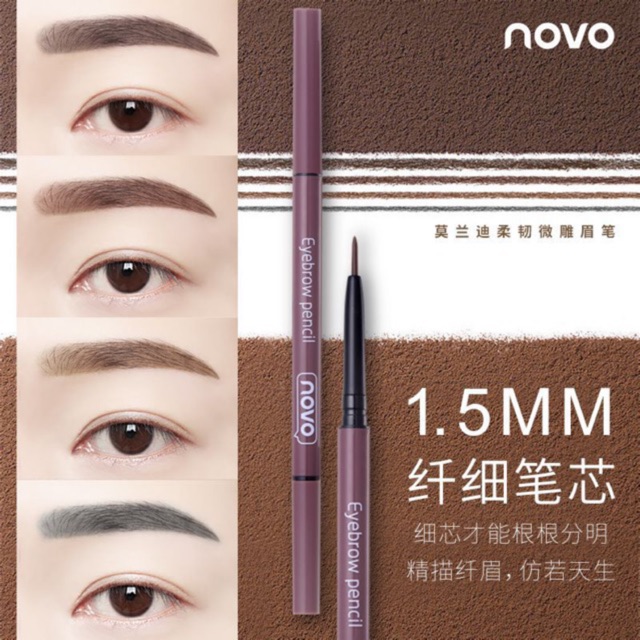 ✣✲  5286(ใหม่-ของแท้) novo molandi's flexible eyebrow pencil ดินสอเขียนคิ้ว 15mm