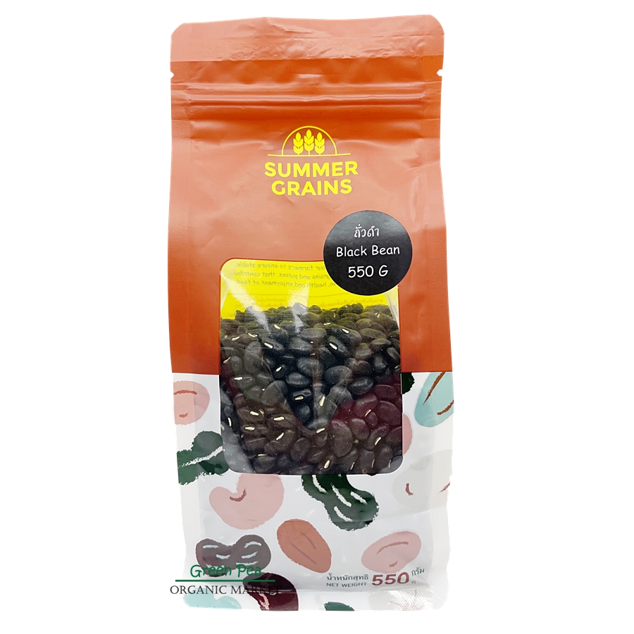 Summer Grains ถั่วดำ 550g. NONGMO เมล็ดถั่วดำ Black bean greenpea