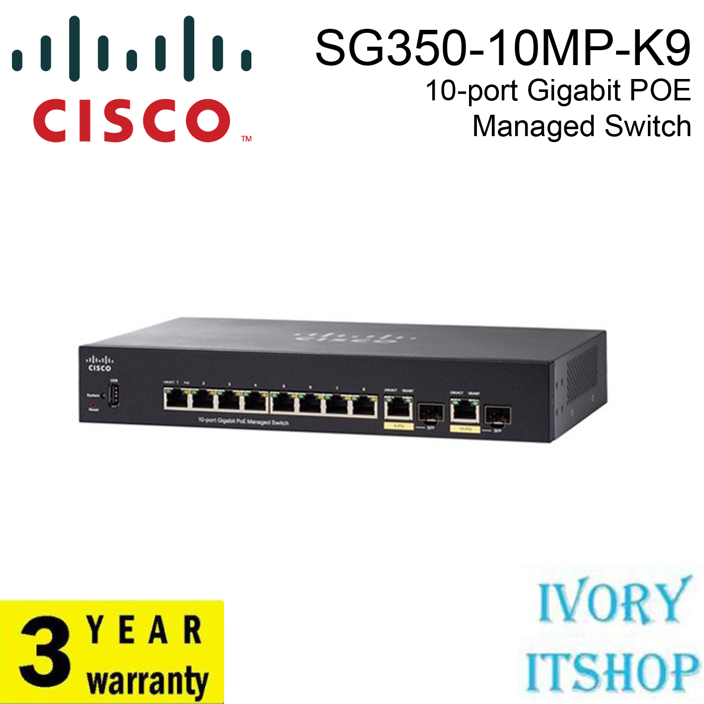 Cisco SG350-10MP 10-port Gigabit POE Managed Switch | Lazada.co.th