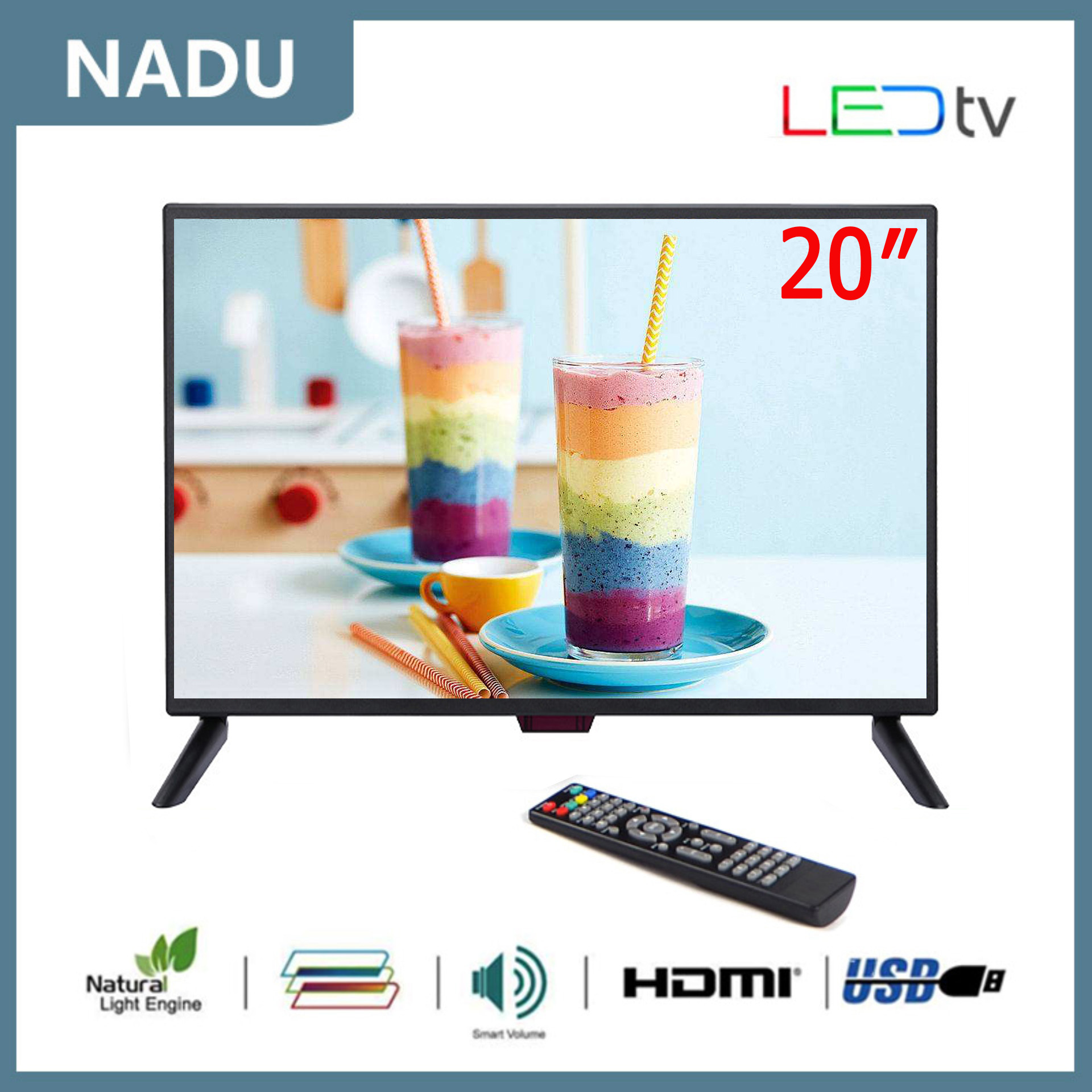 NADU 20 นิ้ว HD  LED ทีวี (รุ่น TCLG-20S) DVB-T2-AV In-HDMI-USB