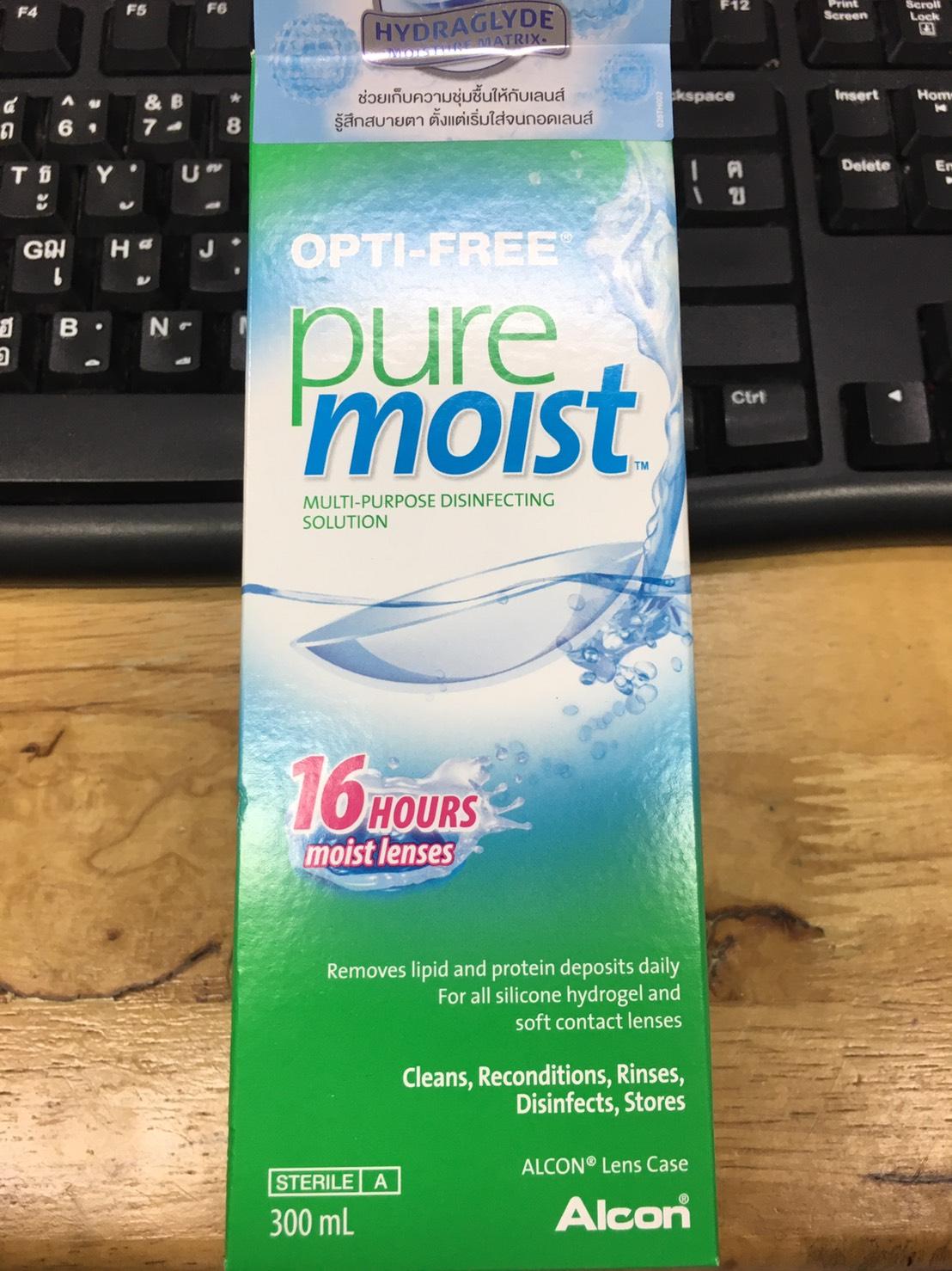 Opti-Free Pure Moist น้ำยาล้างคอนแทคเลนส์ สูตรลดอาการตาแห้ง 300 ML