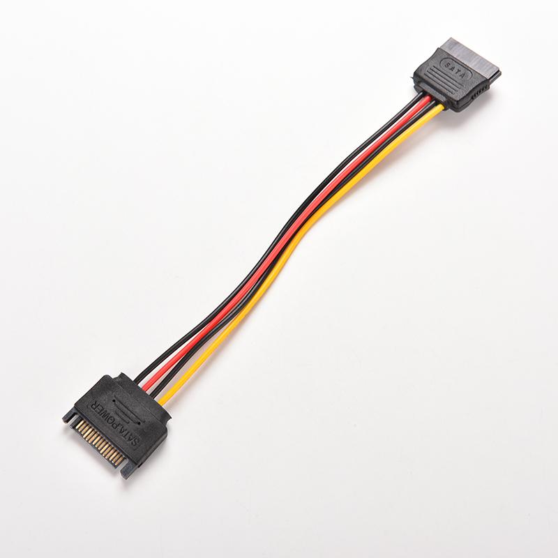 Máy Tính-Cáp Nối Dài Nguồn SATA 15 Chân 15 P 8 Inch Từ Đầu Đực Sang Đầu Cái