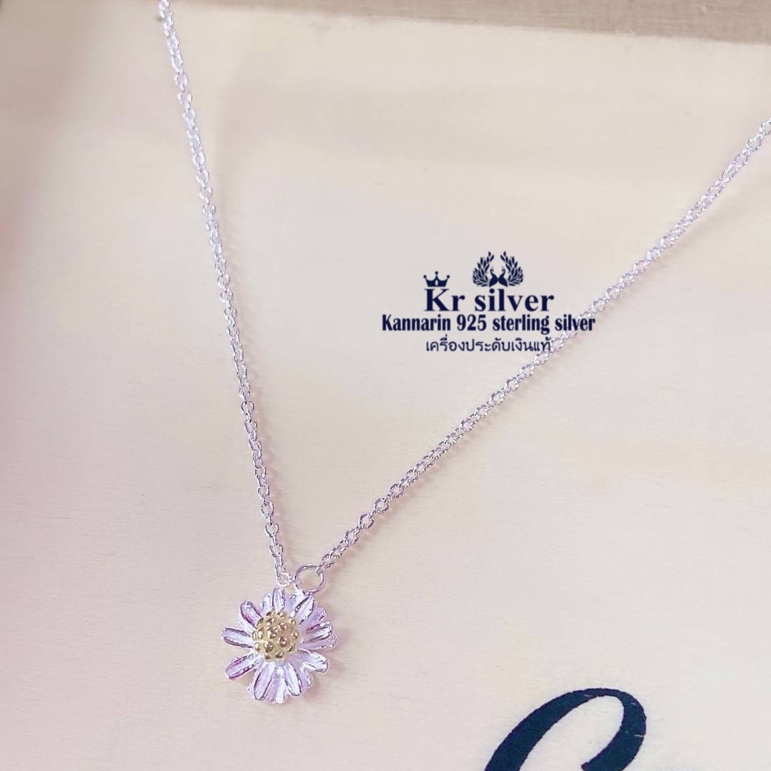 Kr silver สร้อยคอเงินแท้ Daisy : งานแฟชั่นเส้นจิ๋ว (ยาว16-18นิ้ว ปรับได้)