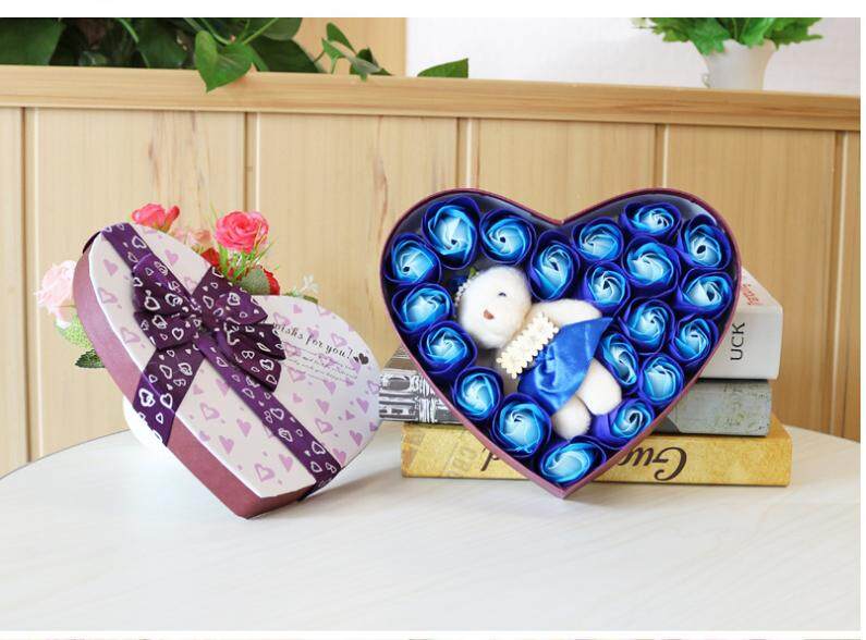 Beauty ชุดของขวัญแสนโรแมนติก กล่องของขวัญรูปหัวใจพร้อมลูกหมีด้านใน  รุ่น 13