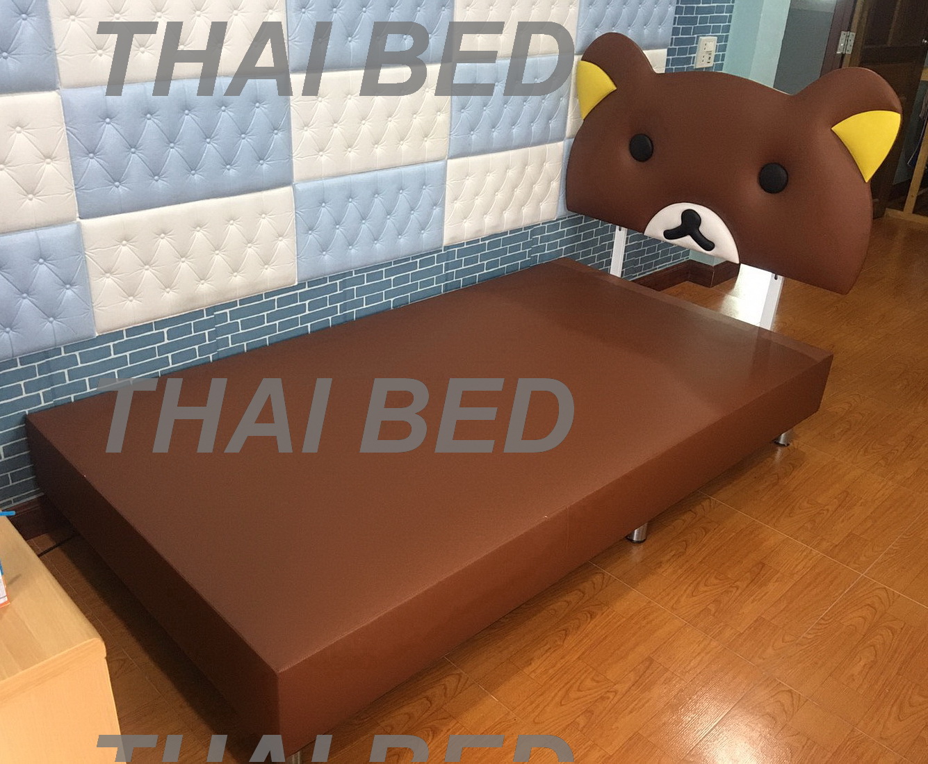 THAI BED เตียงบล๊อค เตียงบล็อค 3.5ฟุต หัวการ์ตูนน่ารั๊ก จัดส่งทั่วประเทศ  Single size block bed,Delivery nationwide