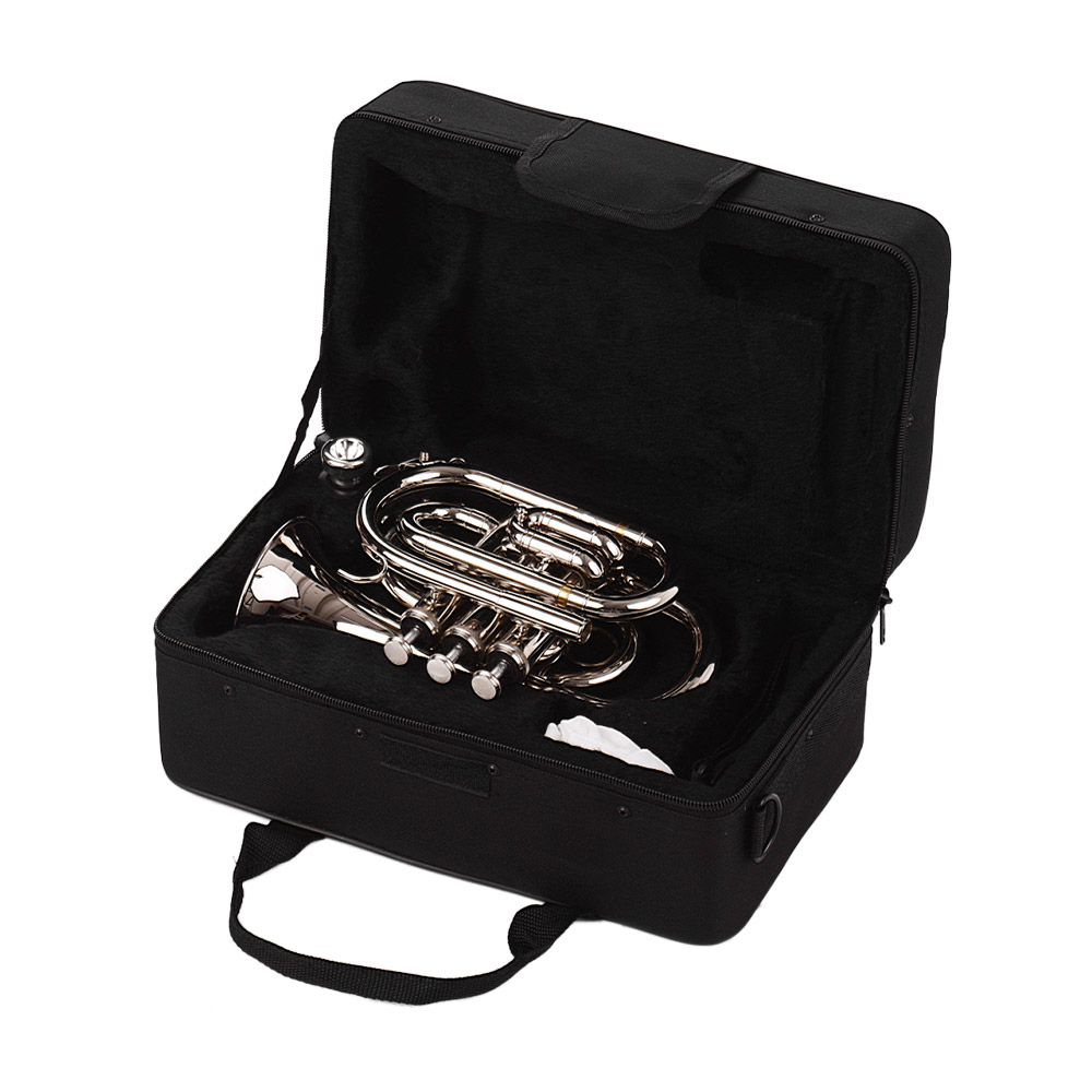 Mini Alms Instrument Mini Pocket Trumpet Bb Flat Brass Material Wind Instrument with ...