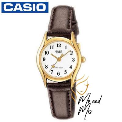 Casio นาฬิกาข้อมือผู้หญิง สายหนังแท้ รุ่น LTP-1094Q Casio นาฬิกาข้อมือผู้หญิง สายหนังแท้ รุ่น LTP-1094Q