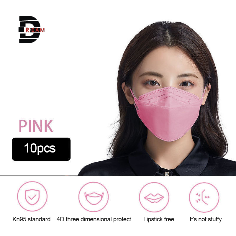 Dream หน้ากากอนามัย KF94 หน้ากาก4D หน้ากากทรงเกาหลีสำหรับผู้ใหญ่ หายใจสะดวก（10ชิ้น）