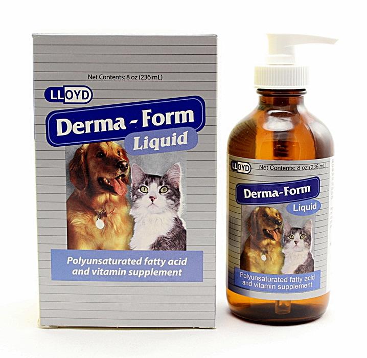 Derma-Form Liquid อาหารเสริมชนิดน้ำ ช่วยให้ผิวหนังชุ่มชื้น บำรุงเส้นขน สำหรับสุนัขและแมว (236 มล./ขวด) x 2 ขวด