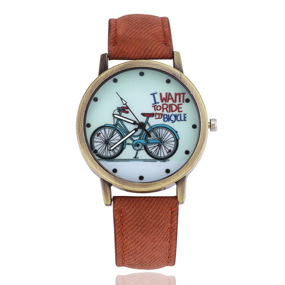 POH เครื่องประดับ Unisex จักรยานย้อนยุคสายนาฬิกาผ้าใบไม่มีจำนวน Dial นาฬิกาข้อมืออะนาล็อกควอตซ์นาฬิกา