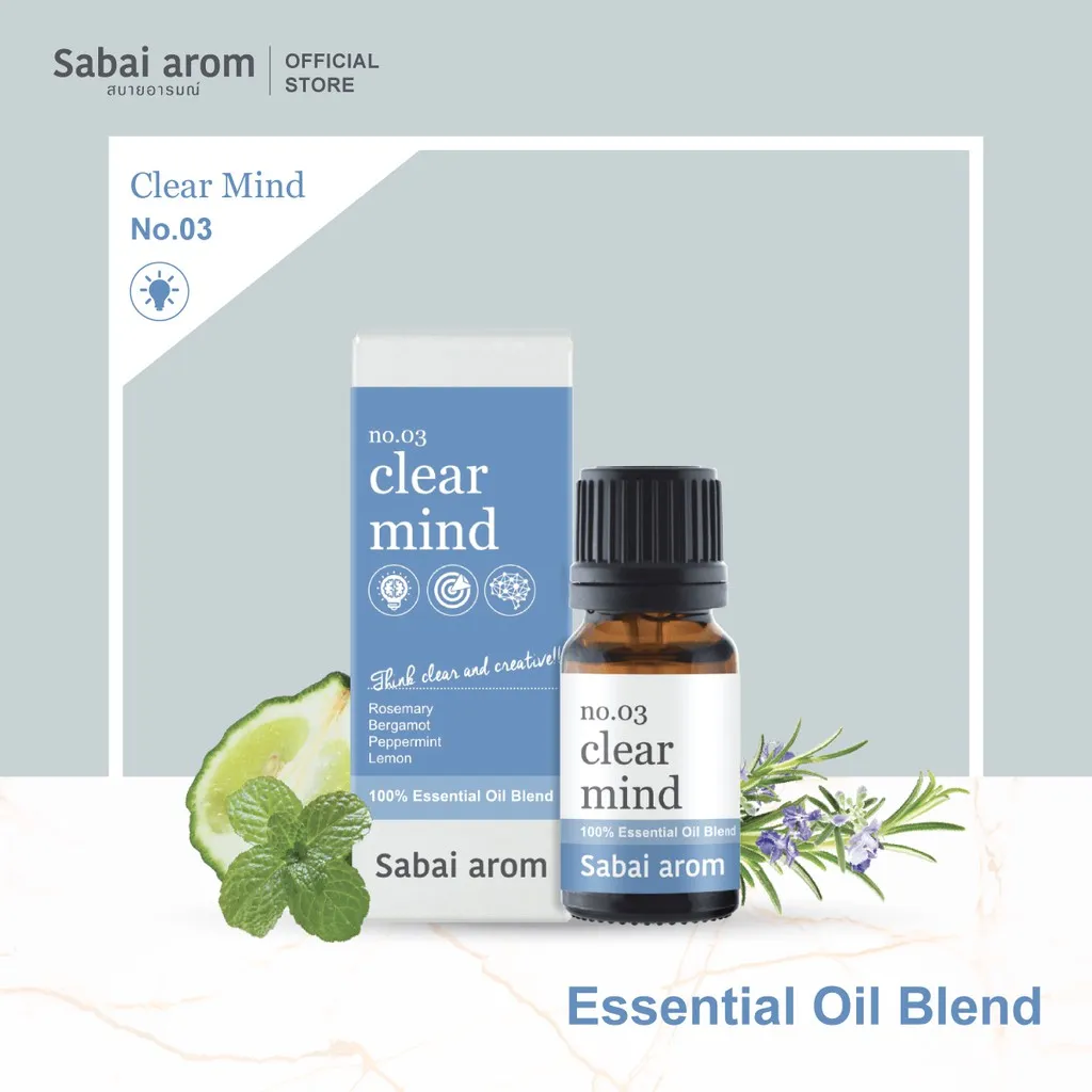 Hot Sale น้ำมันหอมระเหยกลิ่น Clear Mind Essential Oil Blend 10 ml. ราคาถูก เทียนหอม เทียนหอมคริสมาส