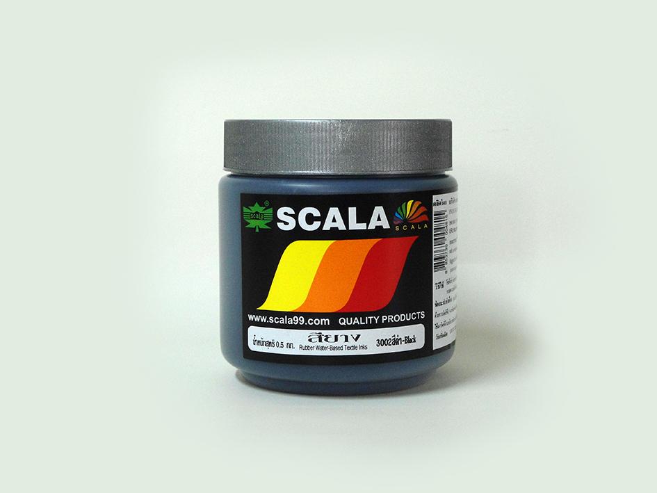 สีสกรีนเสื้อ สีสกรีนผ้า สียาง Scala สีดำ 0.5 ก.ก.