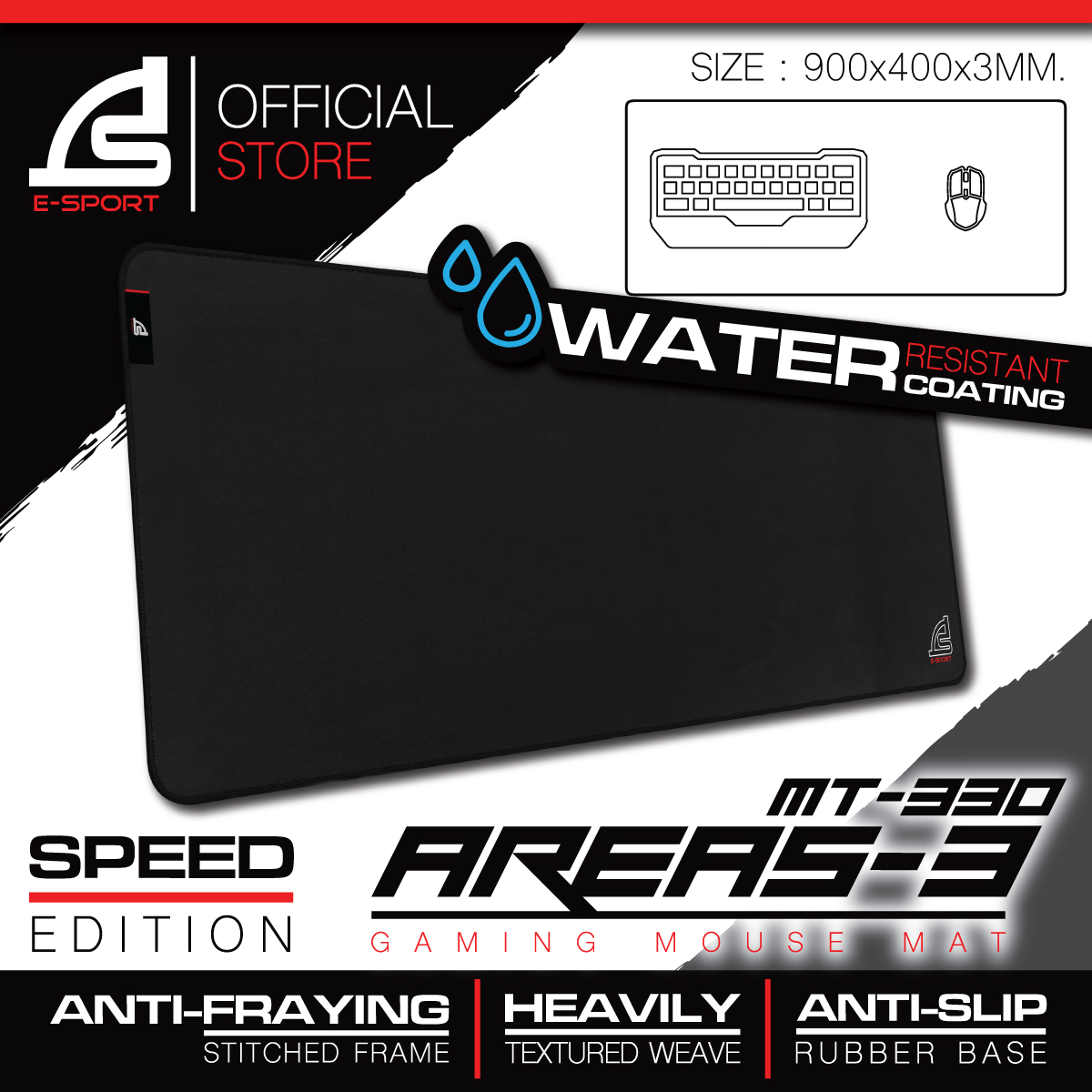 SIGNO E-Sport AREAS-3 Gaming Mouse Mat รุ่น MT-330 (Speed Edition) (แผ่นรองเมาส์ เกมส์มิ่ง)