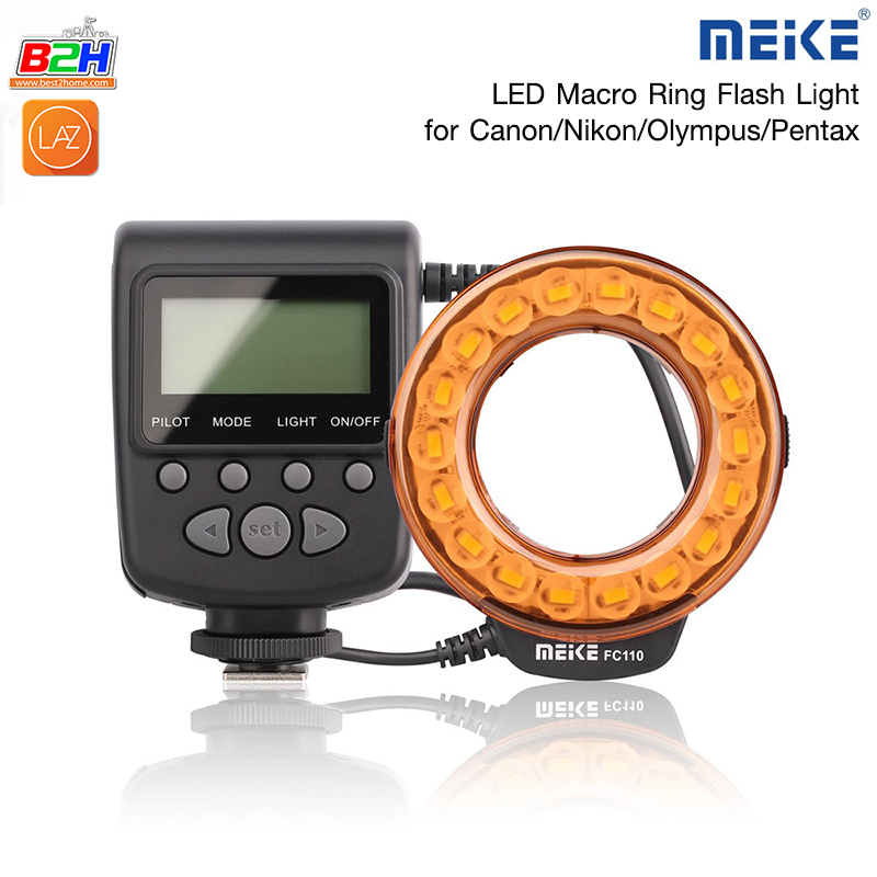 Meike MKFC110 LED Macro Ring Flash Light for Canon/Nikon/Panasonic/Olympus/Fujifilm/Pentax