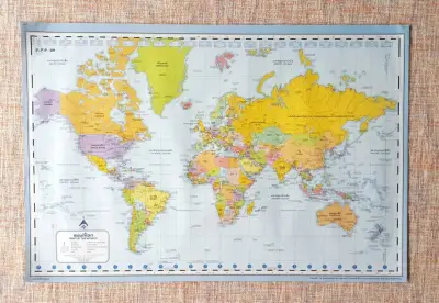 โปสเตอร์ติดผนัง แผนที่โลก MAP OF THE WORLD