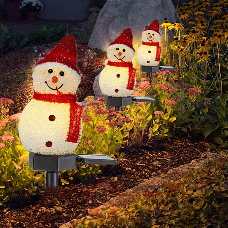 snowman solar stake lights