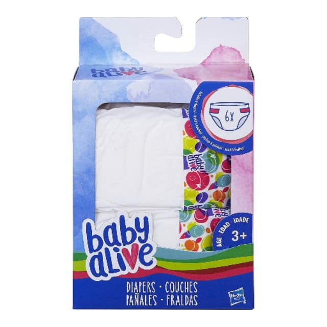 HASBRO BABY ALIVE DIAPERS PACK OF 6