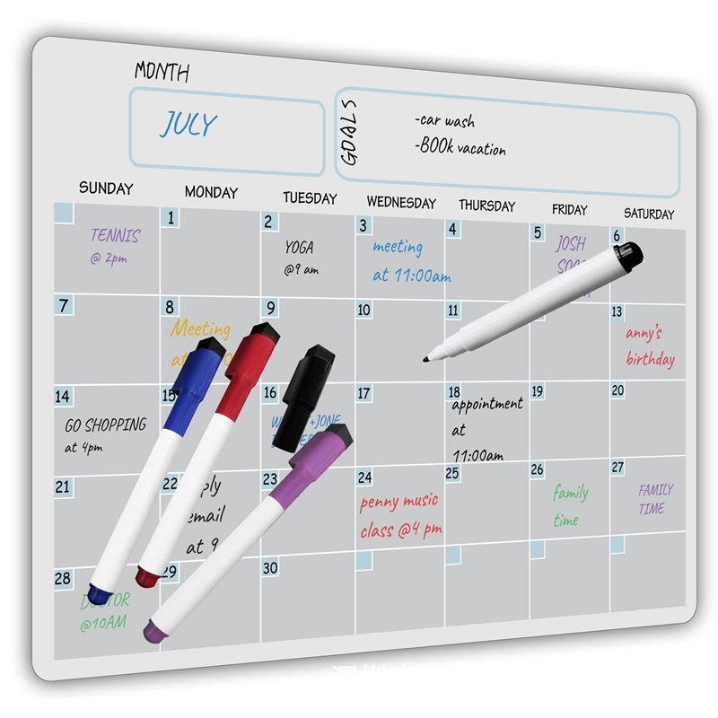 A3 Magnetic Whiteboard Dry Erase Calendar Set Whiteboard Weekly Planner for Refrigerator Fridge Kitchen Home 17X12 inch