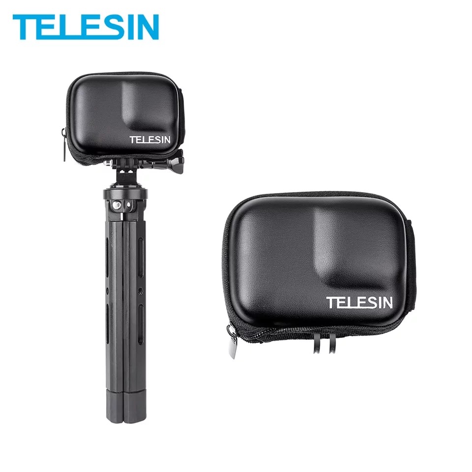 TELESIN GoPro Hero 9 Mini Storage Half Open Quick Release Waterproof PU Bag Case กระเป๋าเก็บกล้อง GoPro 9 Black