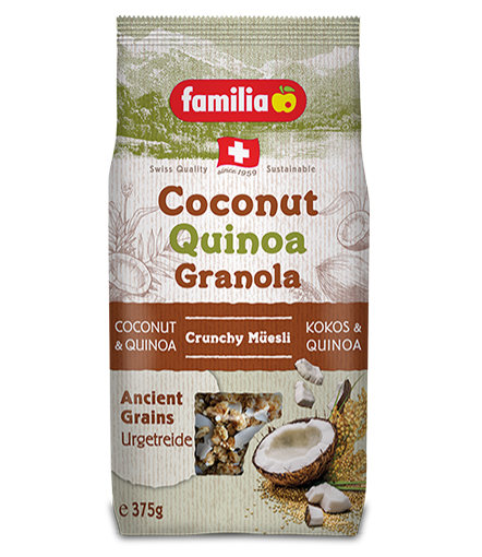 Familia Coconut Quinoa Granola แฟมิเลีย โคโค่่นัท กราโนล่า รส,มะพร้าวผสมคีนัว 375g.