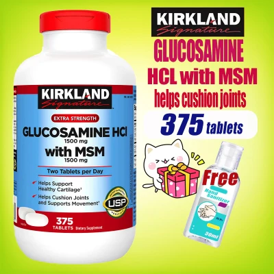 Kirkland Glucosamine hcl with MSM EXP.08/23 375 tablets Kirkland Signature Glucosamine with MSM 1500 MG บำรุงกระดูก เหลือ 9 กระปุก เท่านั้น