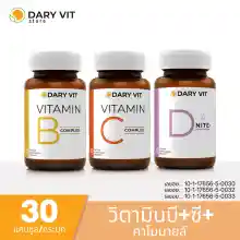 ภาพขนาดย่อของภาพหน้าปกสินค้าชุดอาหารเสริม Dary ดารี่ วิต อาหารเสริม Vitamin B Complex + Vitamin C Complex + D Nite ขนาด 30 แคปซูล 3 กระปุก จากร้าน Dary Vit Store บน Lazada ภาพที่ 1