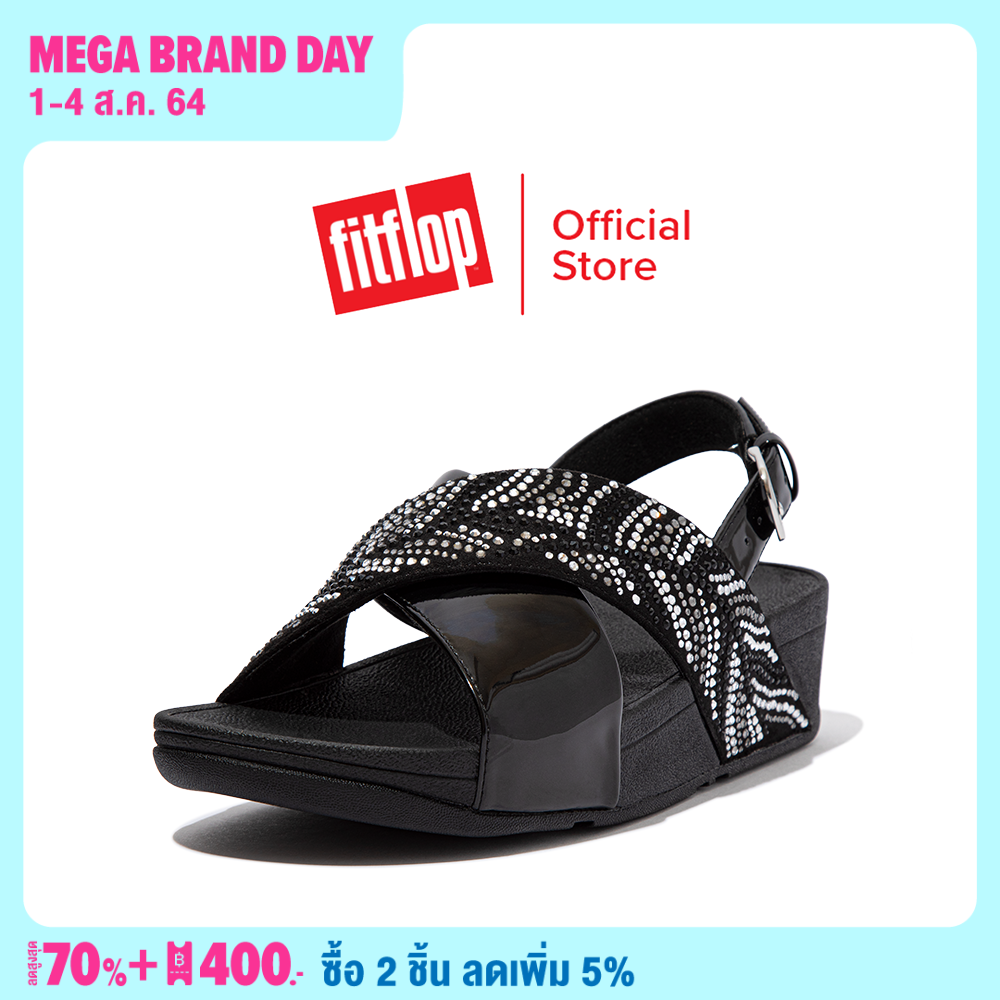 FITFLOP รองเท้าลำลองผู้หญิง LULU CRYSTAL FEATHER รุ่น DJ9 รองเท้าผู้หญิง