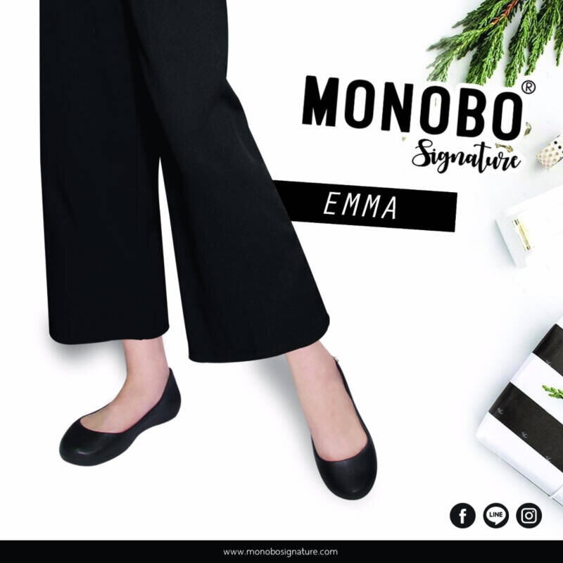Monobo Emma รองเท้า โมโนโบ ทรงสวย เบา ใส่สบาย สีดำ เบอร์5-8