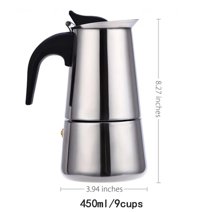 มอคค่าพอท รุ่นสแตนเลส หม้อต้มกาแฟ เครื่องชงกาแฟสด เตาหม้อกาแฟมอคค่า