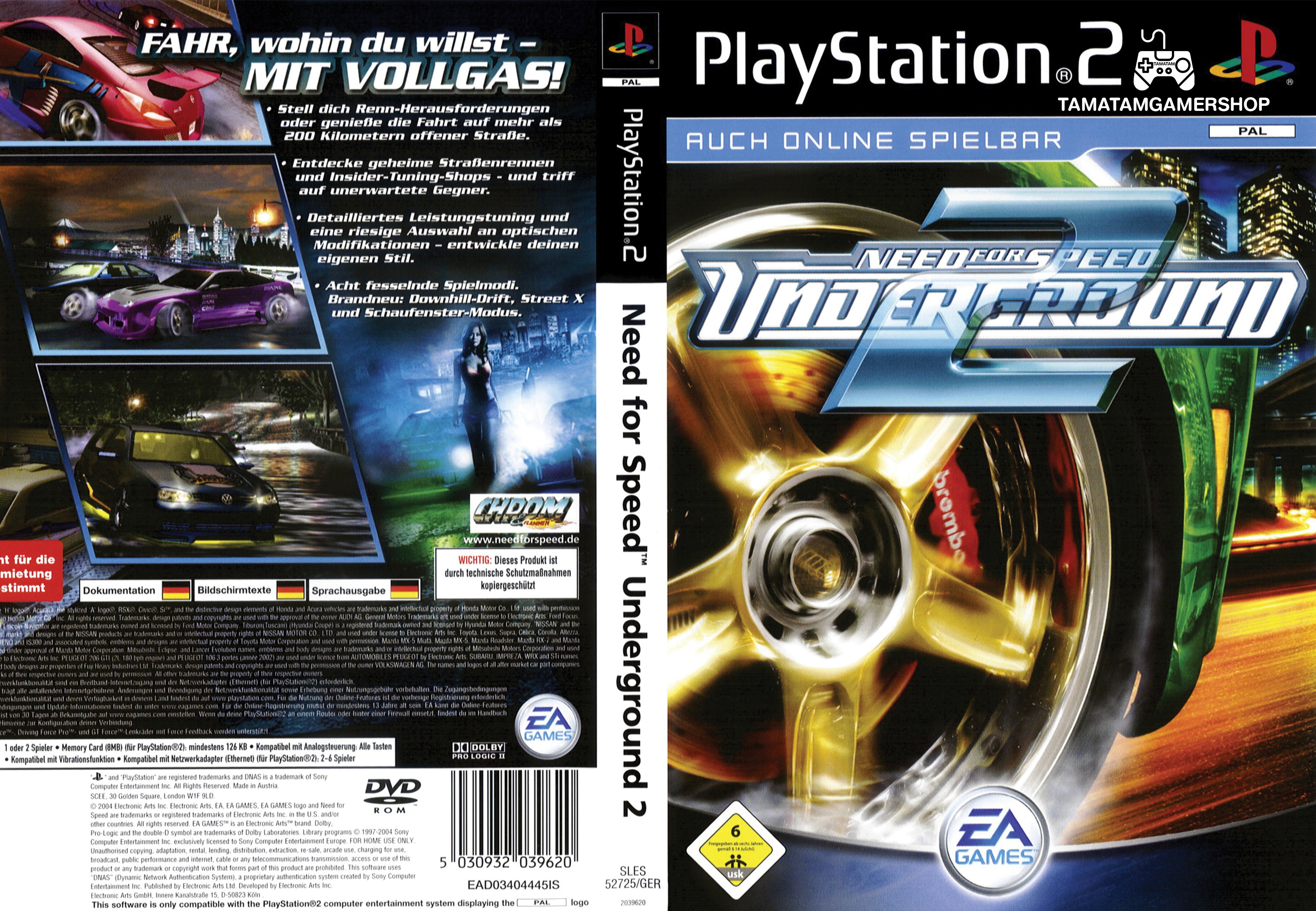 Need for Speed: Underground 2 PS2 แผ่นเกมส์PS2 เกมเพล2 แผ่นplay2 เกมแนวรถแข่ง ***ส่งไว***