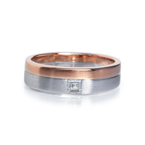 LAVERA Diamond - White and Pink Gold Wedding Band  แหวนคู่/แหวนแต่งงาน ทองขาว และ ทองชมพู