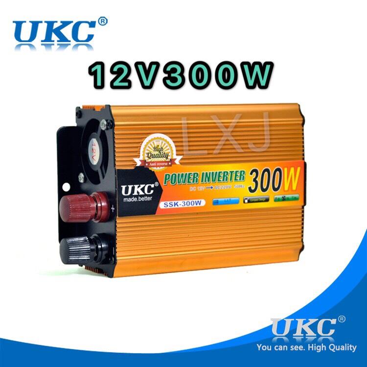 UKC Power Inverter 300W with Charger 12V DC to 220V AC Output 12V300W