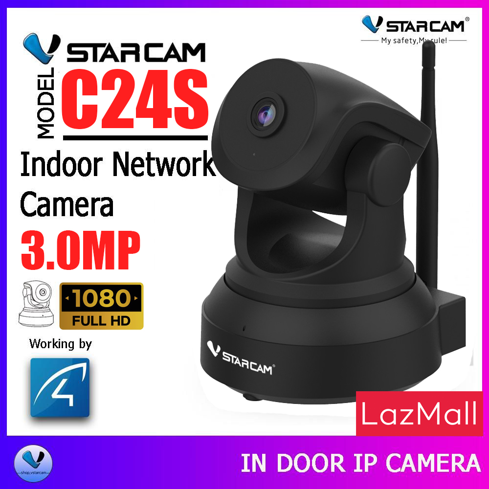 VSTARCAM IP Camera Wifi กล้องวงจรปิด 3ล้านพิกเซล มีระบบ AI ไร้สายดูผ่านมือถือ รุ่น C24S (สีดำ) By.SHOP-Vstarcam