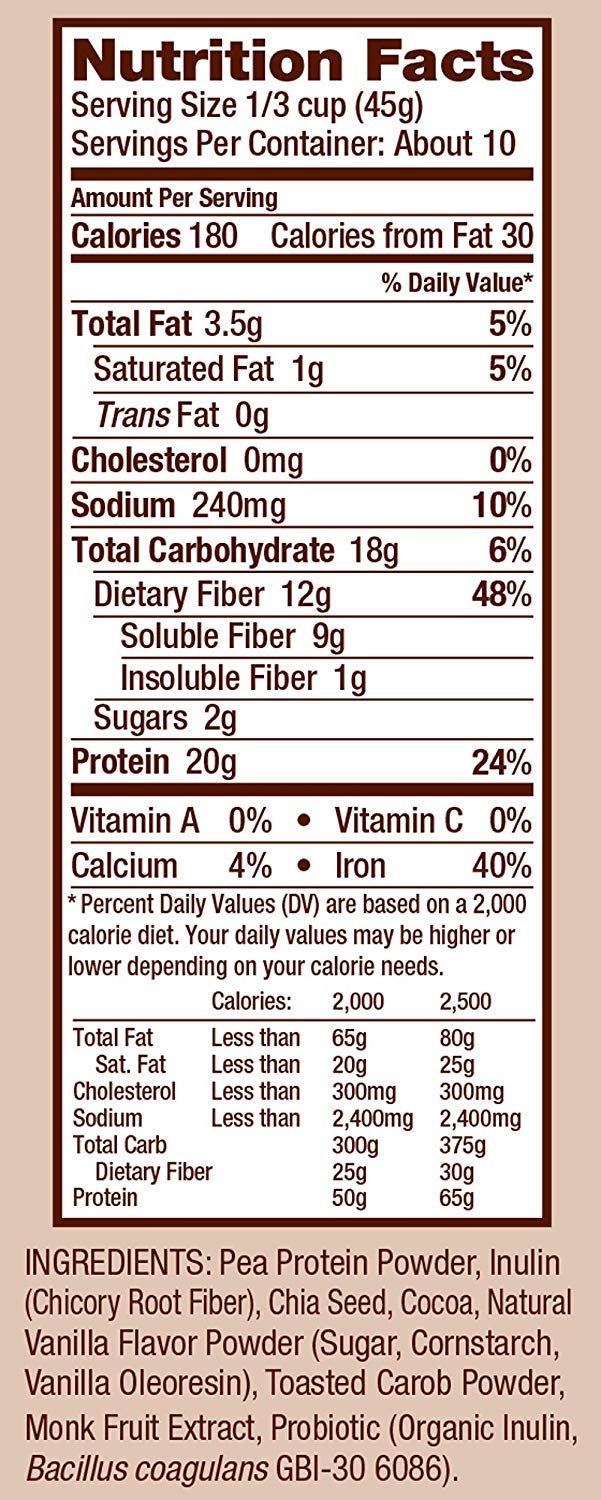 Bob's Red Mill Resealable Vegan Gluten Free Chocolate Plant Protein Powder Nutritional Booster