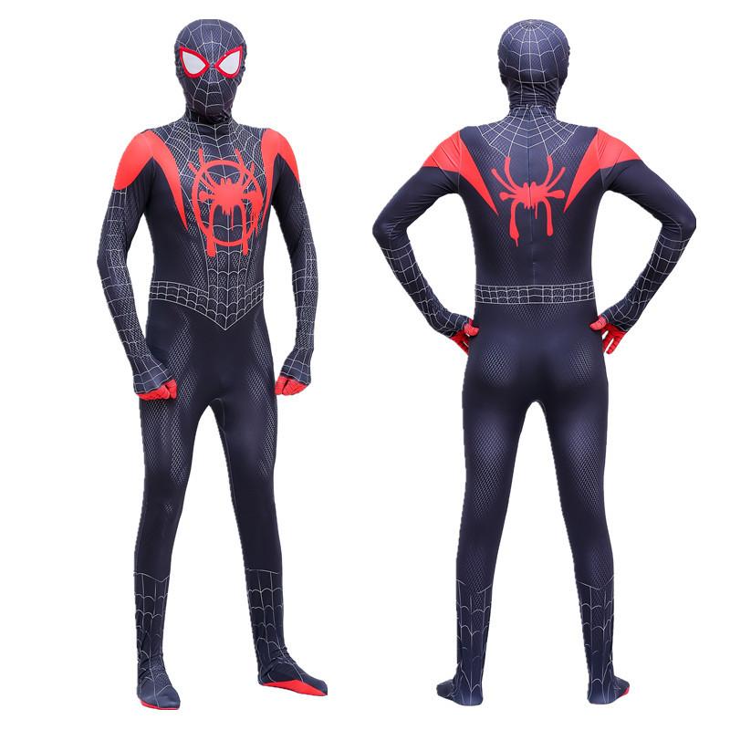 Spider-Man Into the Spider-Verse Costume Miles Morales Cosplay Zentai Jumpsuit