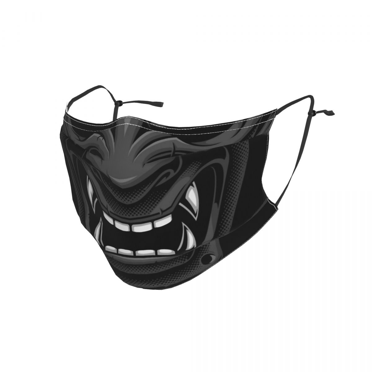 Black Japanese Demon Mask Oni Mask Protective Unisex Face Mouth Mask1 ...