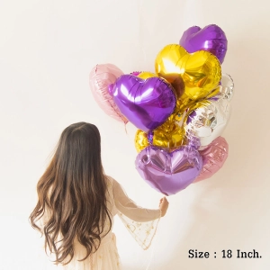 สินค้า HappyBirthday Balloon,Heart shape Foil Balloons for Birthday, Wedding and Baby shower Party Balloons Decorations