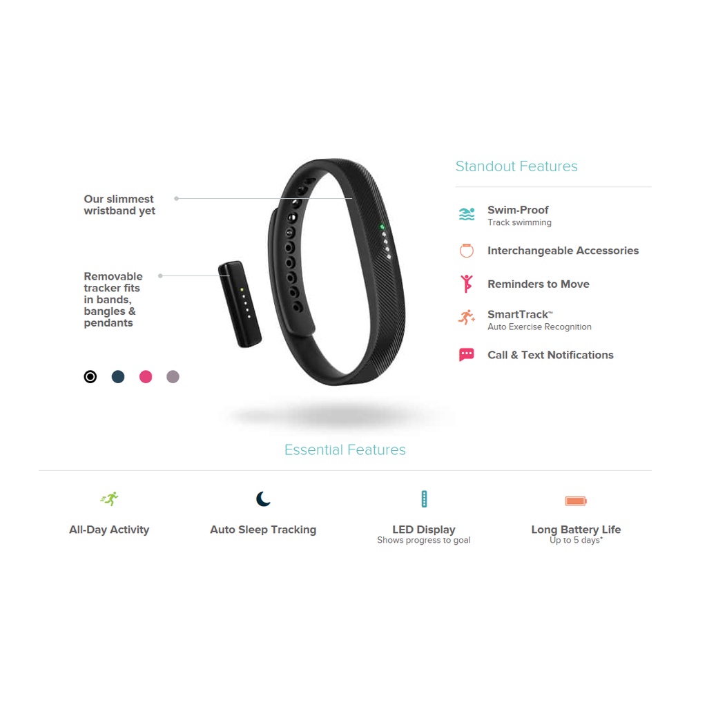 Fitbit Flex 2 Health Fitness Tracker สายรัดข้อมือสมาร์ทวอทช์ สายรัด ...