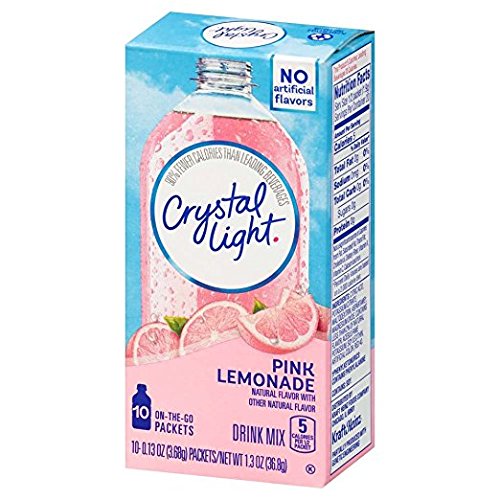 Crystal Light Pink Lemonade Powdered Drink Mix, Caffeine Free (USA Imported) คริสตัลไลท์ พิงค์ เลมอนเนด ผงสำเร็จรูป 10 sachets