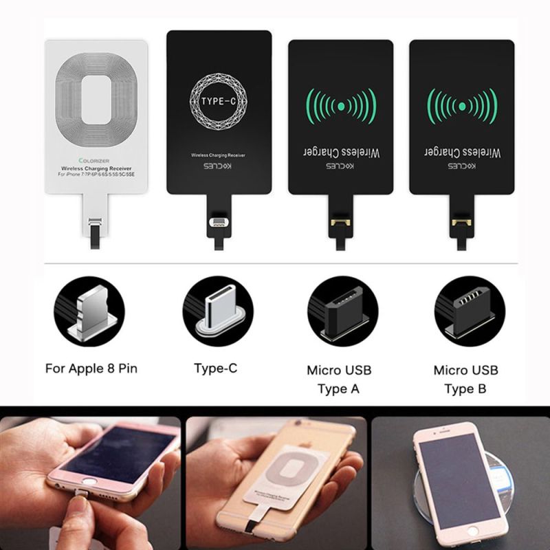 PUREMOM Mat For Android Type-C For iPhone 5 5S SE 6 6S 6Plus 7 Plus Induction Patch Charger Qi Wireless Charging Receiver Charge Coil