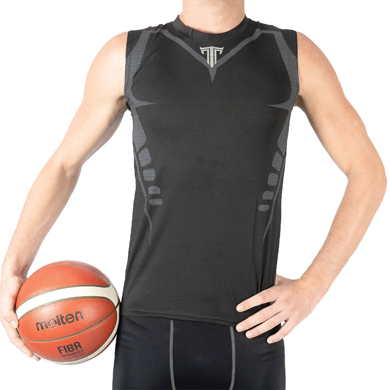 เสื้อรัดกระชับกล้ามเนื้อ แขนกุด สีดำ THATA FREE STYLE (Compression Vest) / Body Fit แขนกุด ชุดรัดกล้ามเนื้อ ยิ่งใส่ยิ่งเย็นสบาย